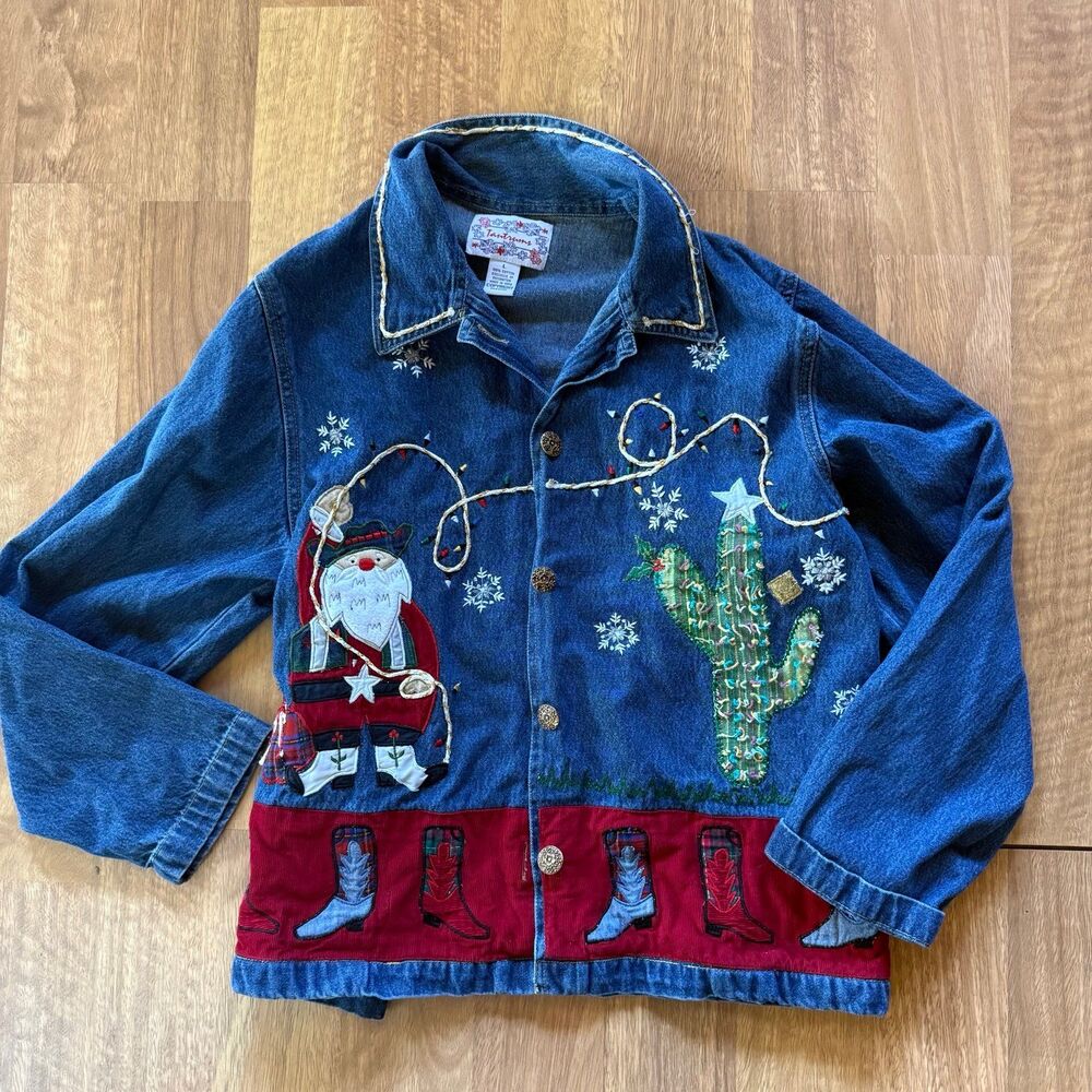 Tantrums vintage Cowboy Christmas Denim top